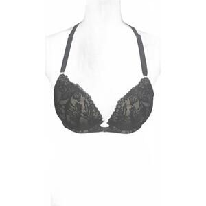 Elegant Black Lace Push-Up Bra